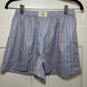 Blue and Pink Striped boxer like Shorts for women BRAND NEW NEVER WORN